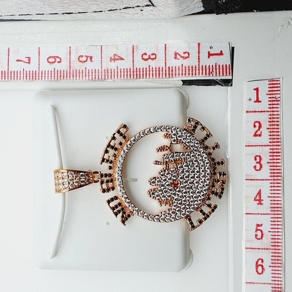 "14K Gold Plated Cubic Zircon Pendant, INUS1BR087 - Picture 4 of 9